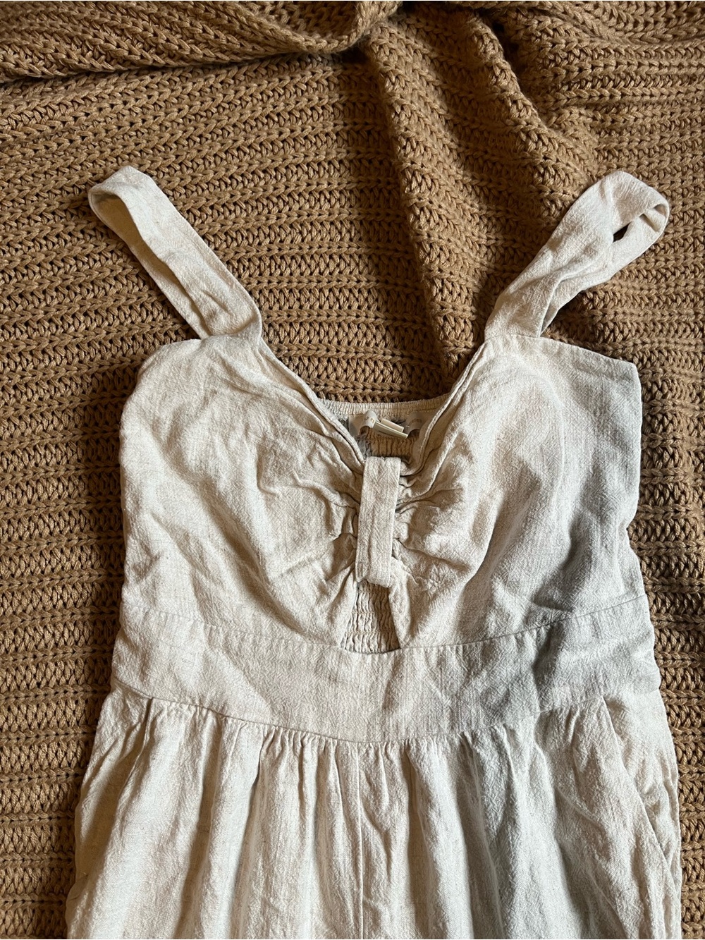 Cream Linen-Blend Sundress - Neutral